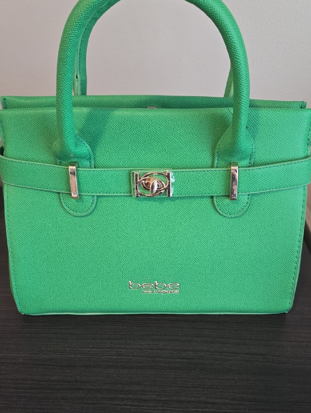 bebe Vibrant Green Top-Handle Satchel NEW